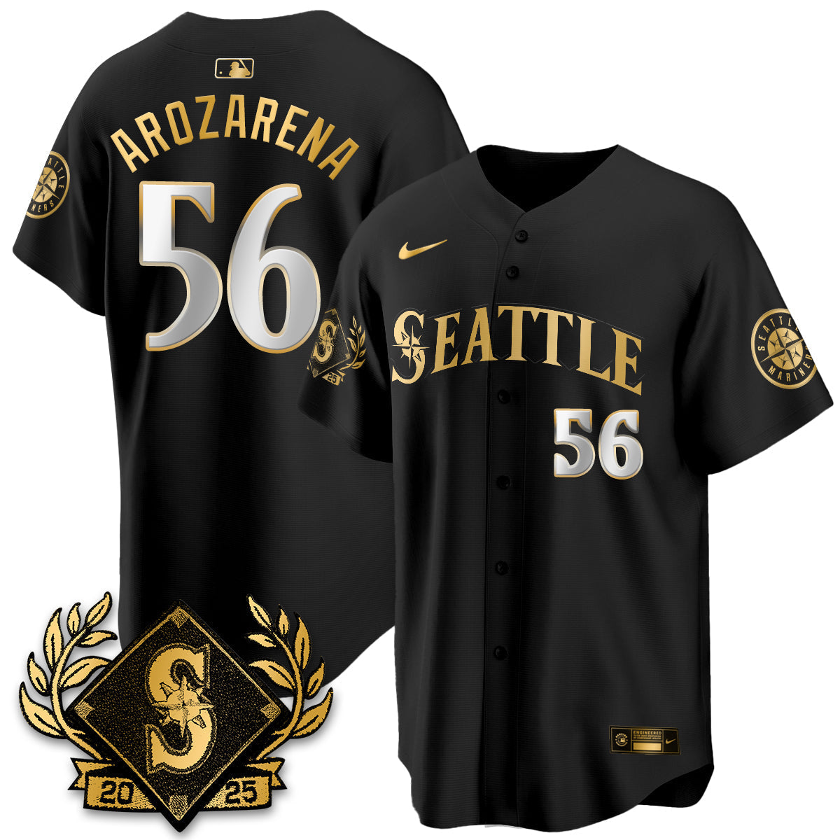 Seattle Mariners 2025 Series Gold Champions Jersey - All Stitched