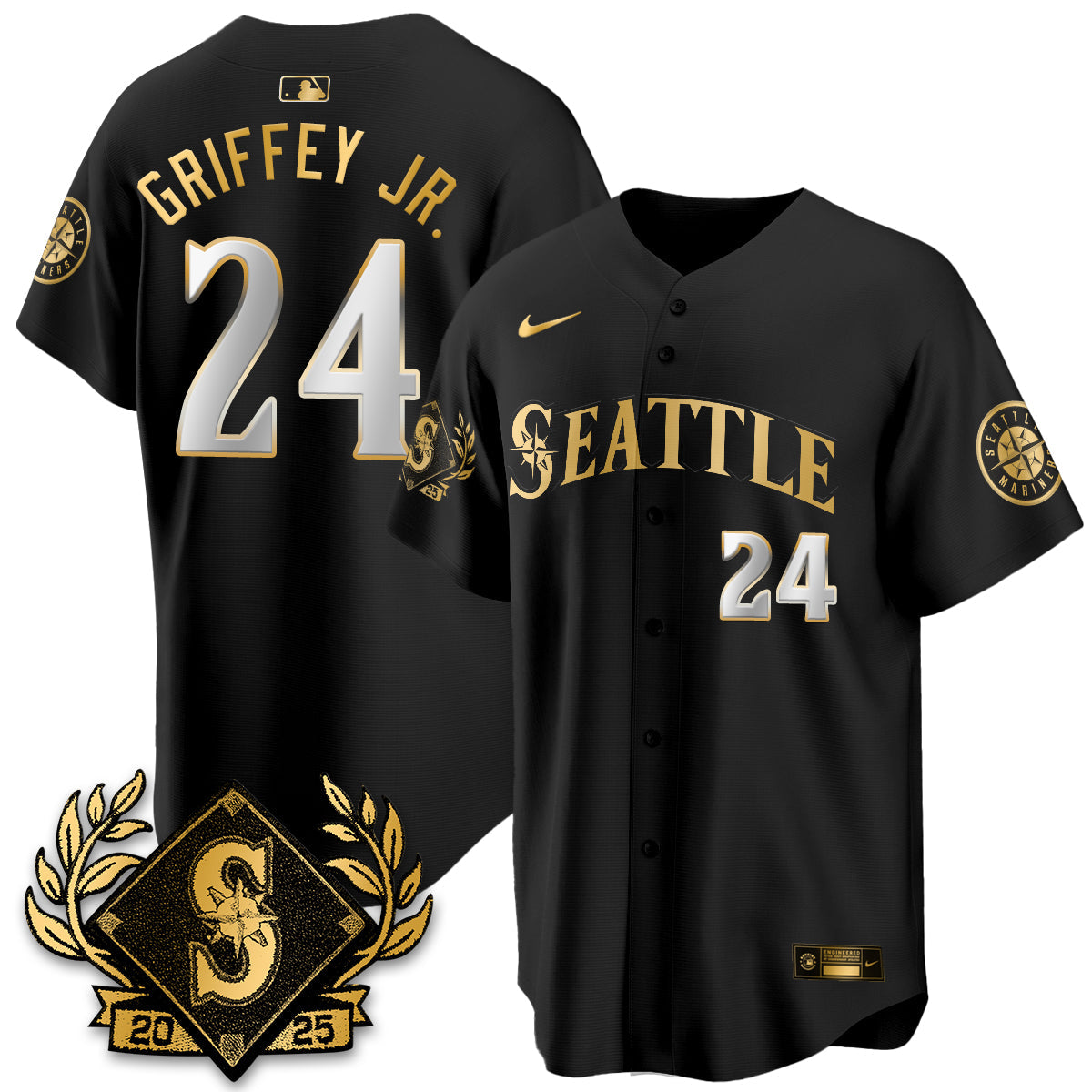 Seattle Mariners 2025 Series Gold Champions Jersey - All Stitched