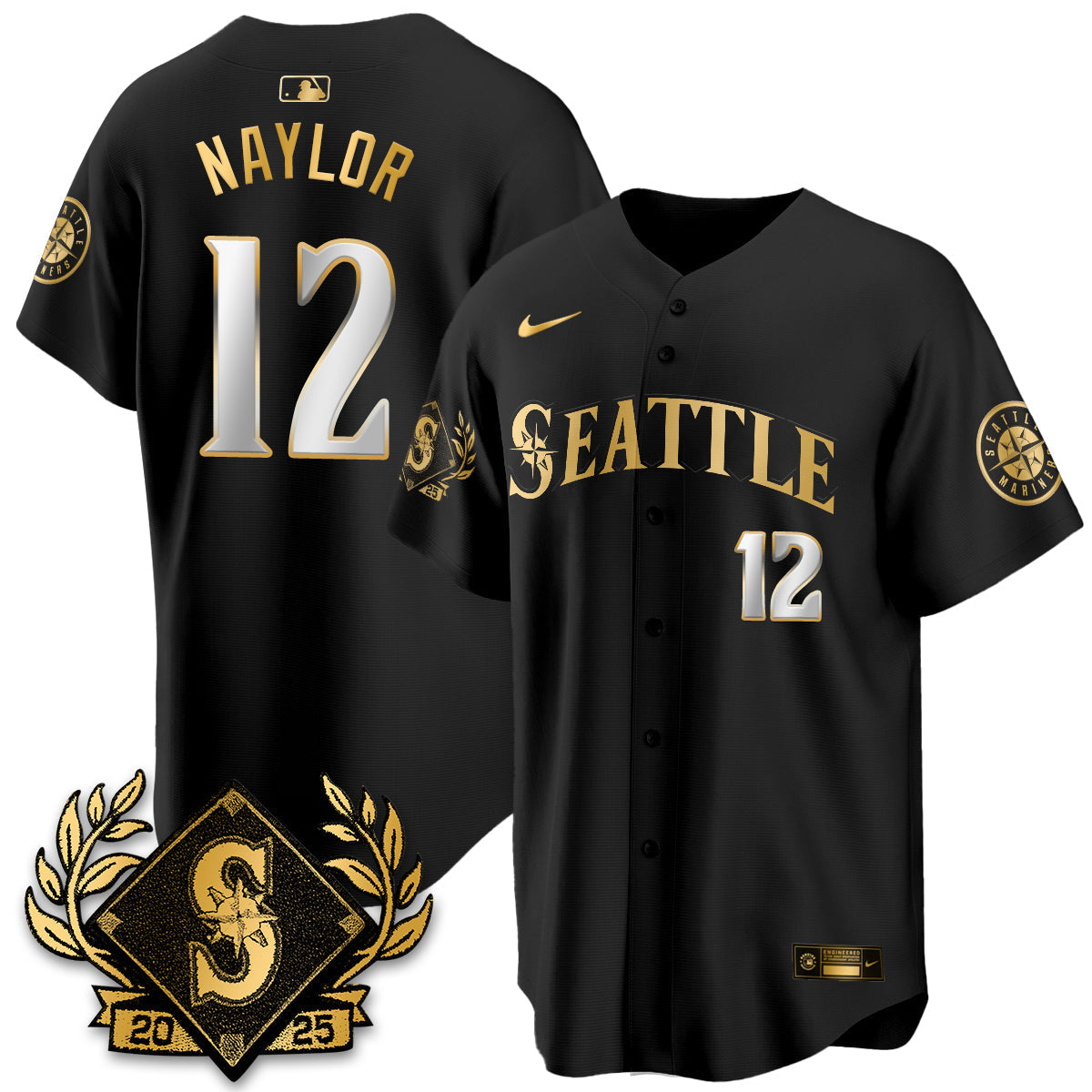 Seattle Mariners 2025 Series Gold Champions Jersey - All Stitched