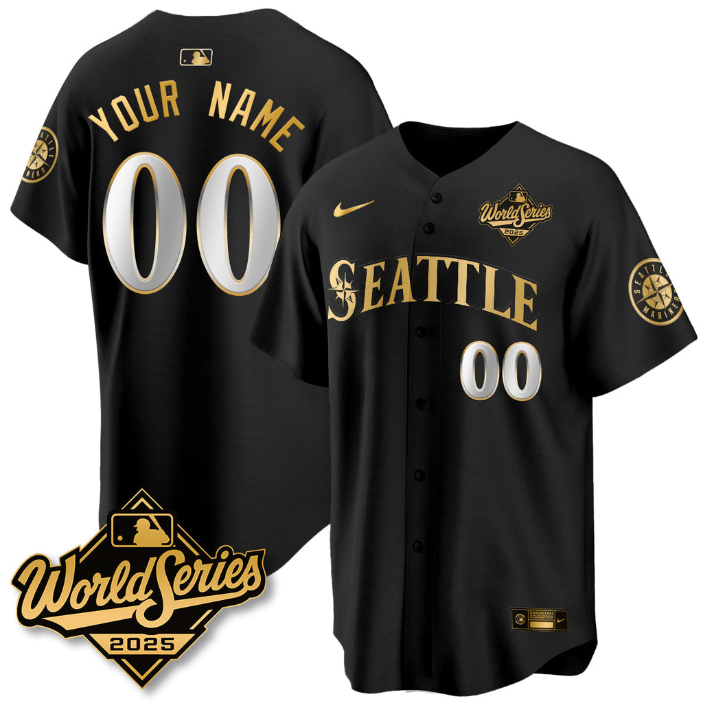 Seattle Mariners 2025 World Series Gold Jersey - All Stitched