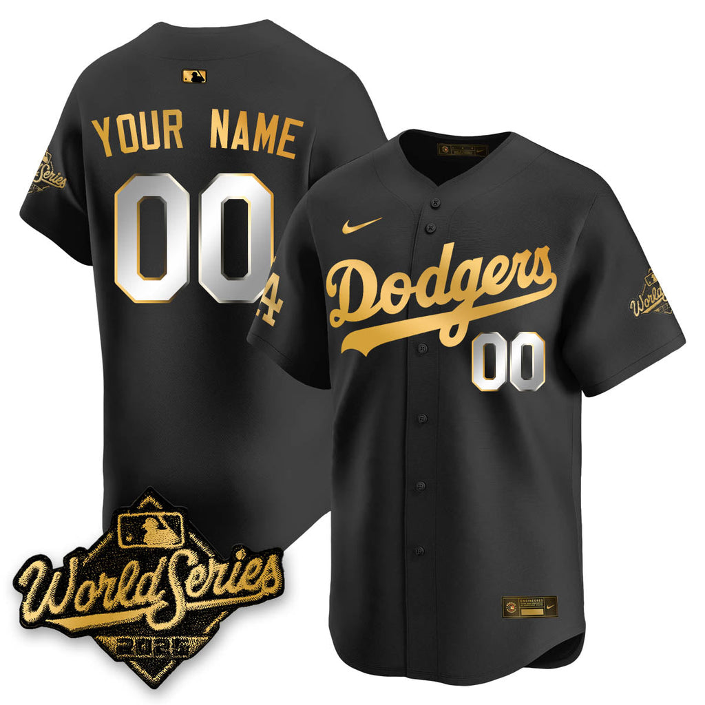 Los Angeles Dodgers 2025 World Series Gold Custom Jersey - All Stitched