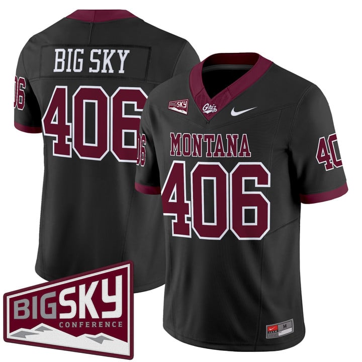 Big Sky Jersey #406 Montana Grizzlies 2025 Vapor Limited Stitched Black Alter