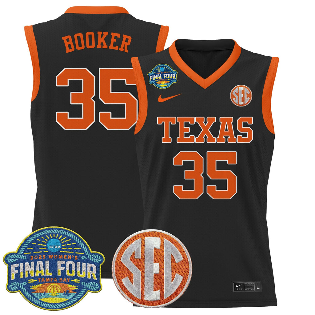 Madison Booker Jersey #35 Texas Longhorns 2025 Sec Final Four Patch Black