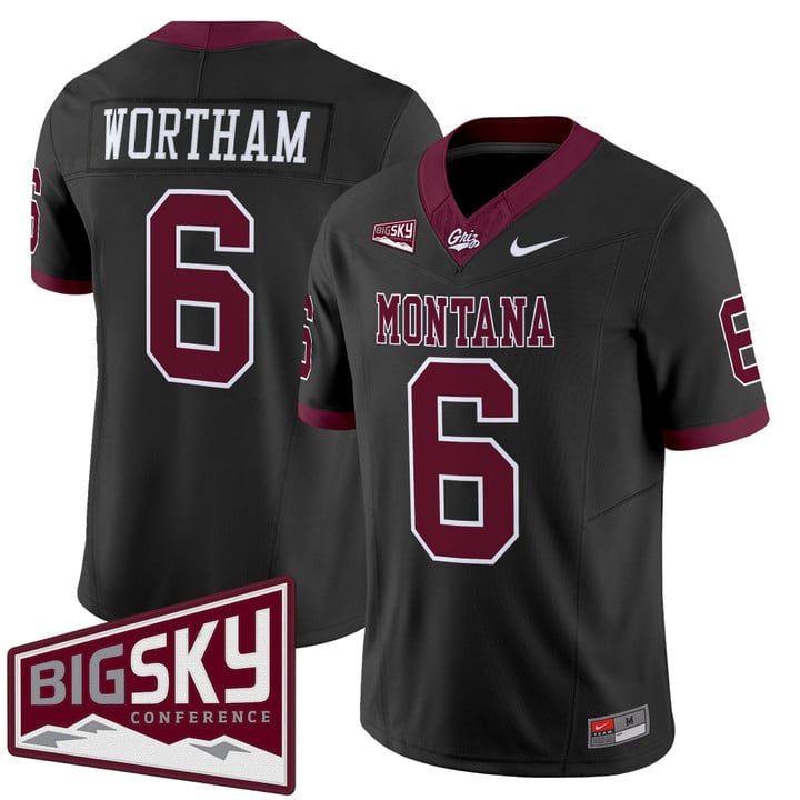 Michael Wortham Jersey #6 Montana Grizzlies 2025 Vapor Stitched Black Alter