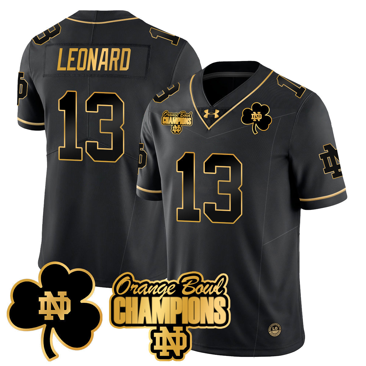 Men Notre Dame Fighting Irish 2025 Orange Bowl Champions Jersey  - All Stitched