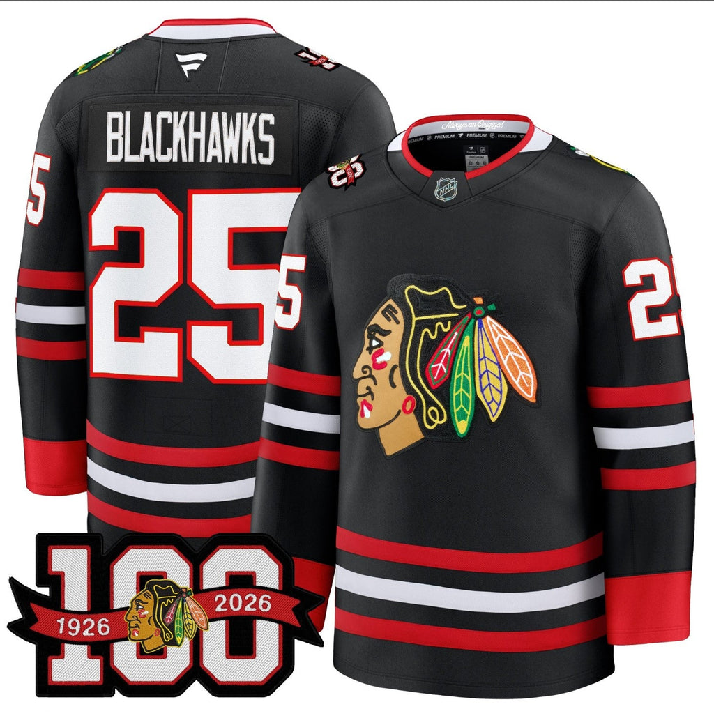 Blackhawks Jersey #25 Chicago Blackhawks 2025-26 Premium 100th Stitched