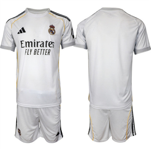 Blank Jersey Real Madrid White Home 2025 - 26 Soccer Suit