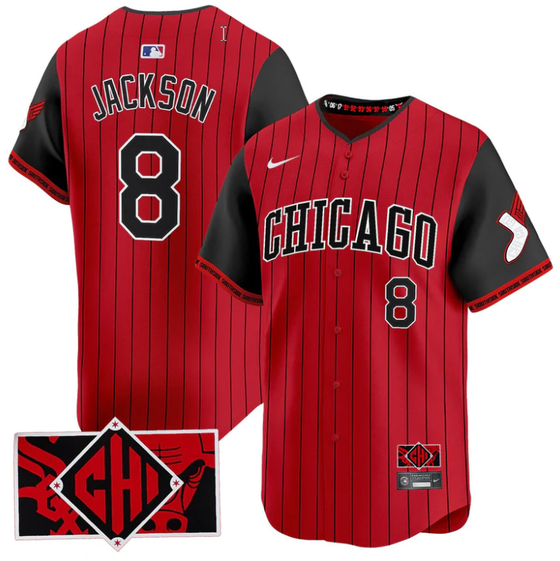 Bo Jackson Jersey #8 Chicago White Sox 2025 City Connect Limited Red, Black