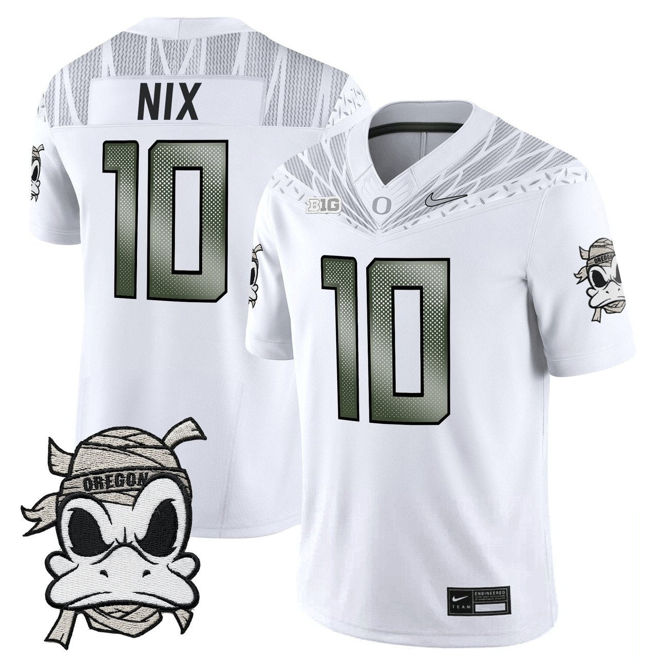 Bo Nix Jersey #10 Oregon Ducks 2025 Mummy Duck Vapor Limited Stitched