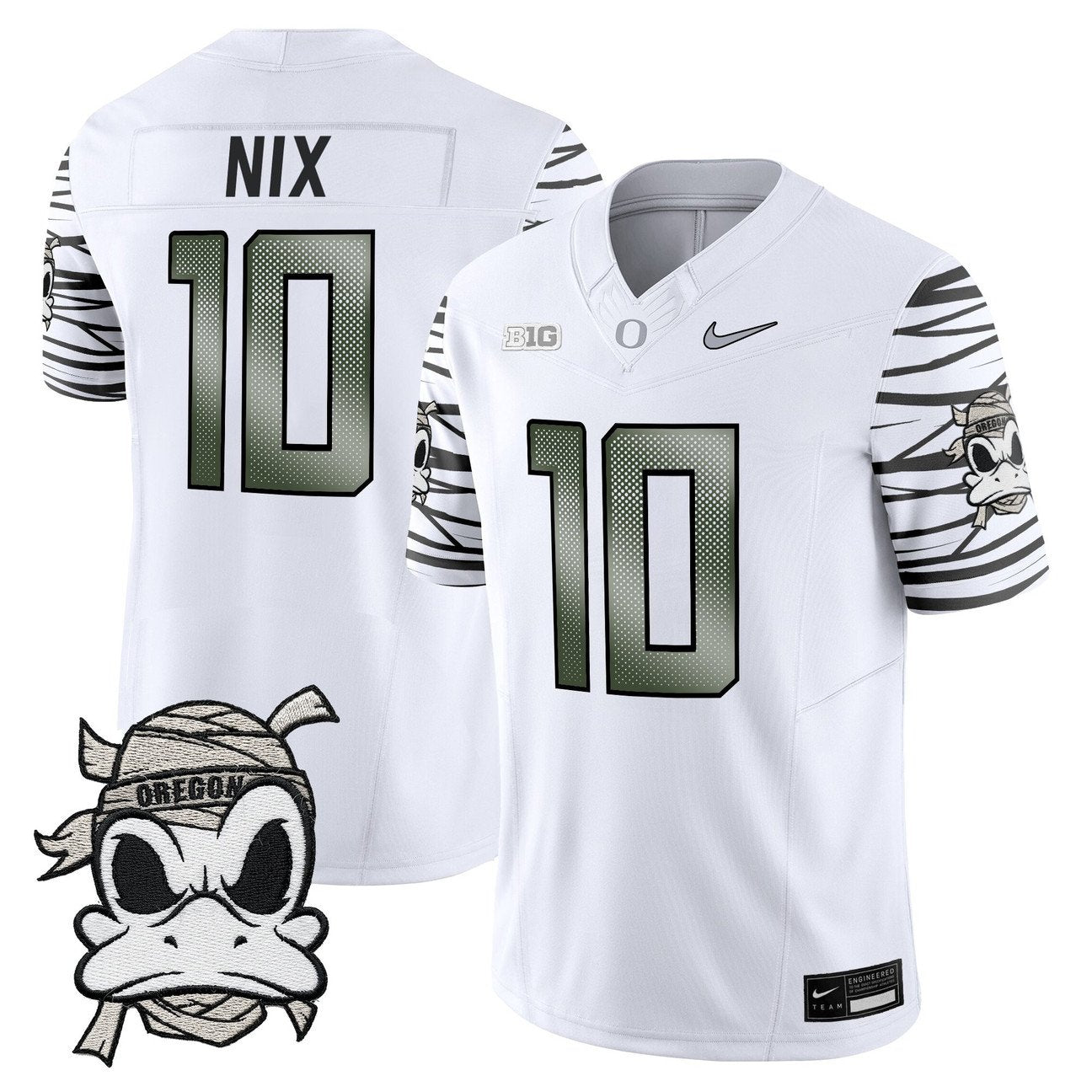 Bo Nix Jersey #10 Oregon Ducks 2025 Mummy Duck Vapor Limited Stitched