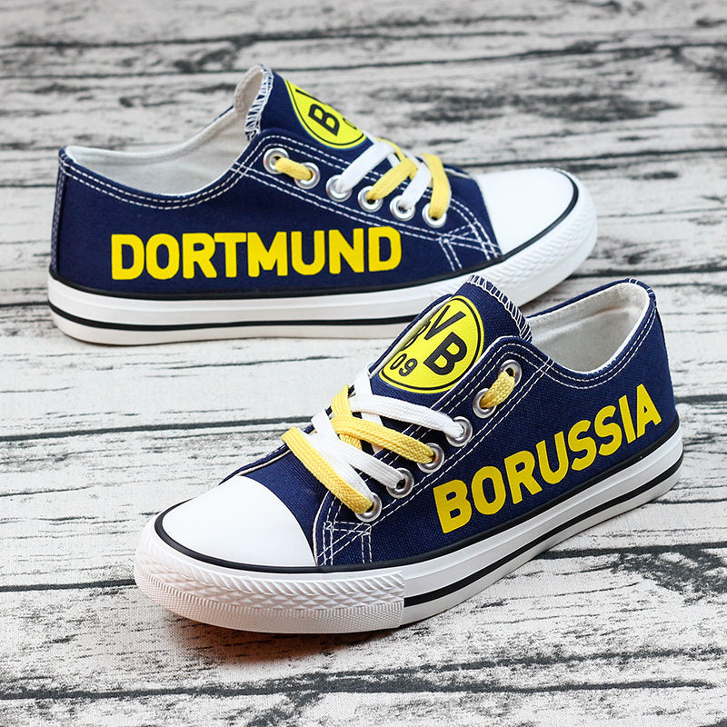 Borussia Dortmund Low Top Canvas Sport Sneakers Shoes For Men Women Fans