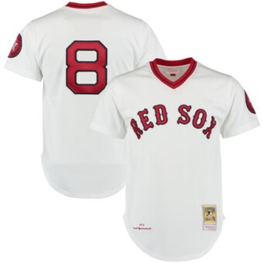 Boston Red Sox Carl Yastrzemski White Throwback Pullover Jersey