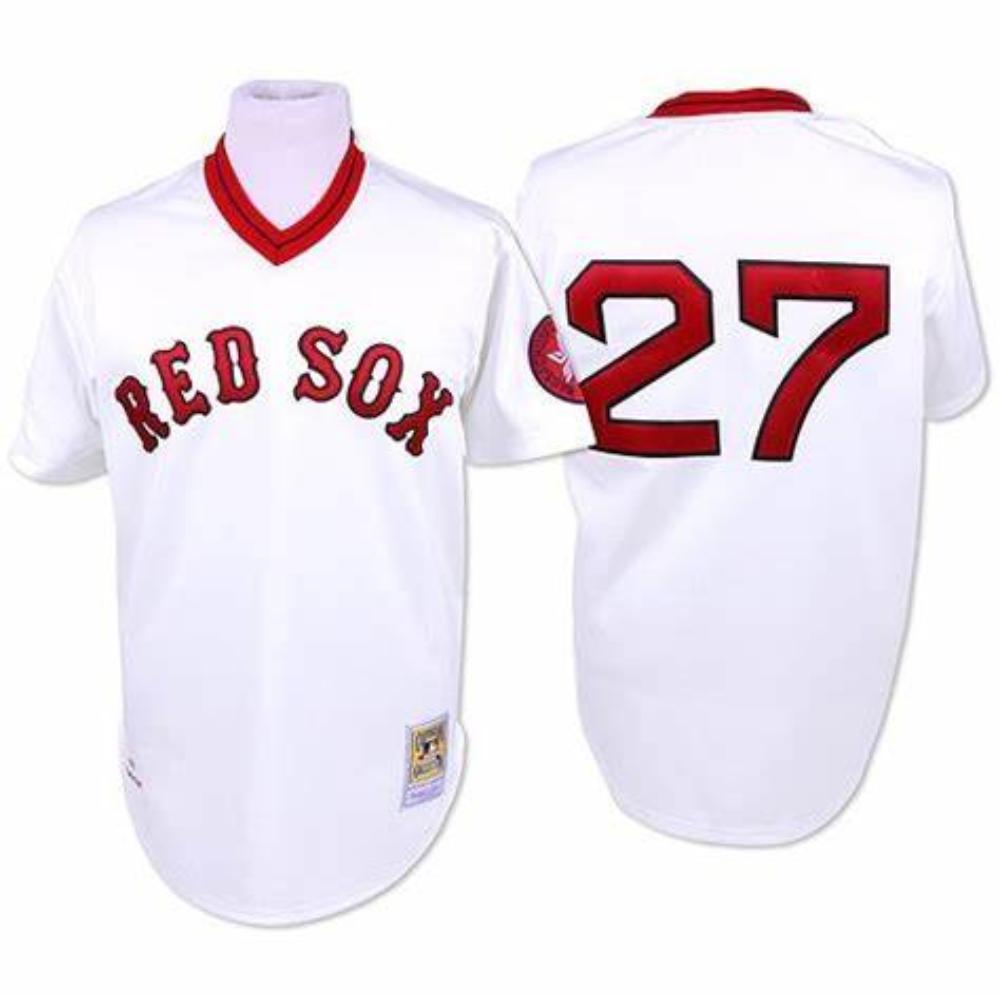 Boston Red Sox Carlton Fisk White Throwback Pullover Jersey