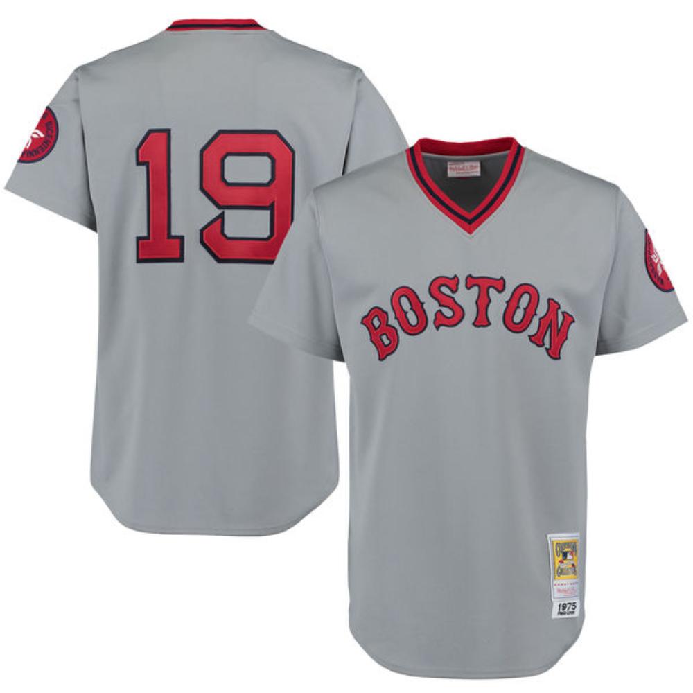 Boston Red Sox Fred Lynn Gray 1975 Throwback Pullover Jersey