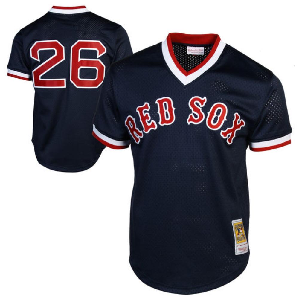 Boston Red Sox Wade Boggs Navy 1992 Throwback Mesh Pullover Jersey
