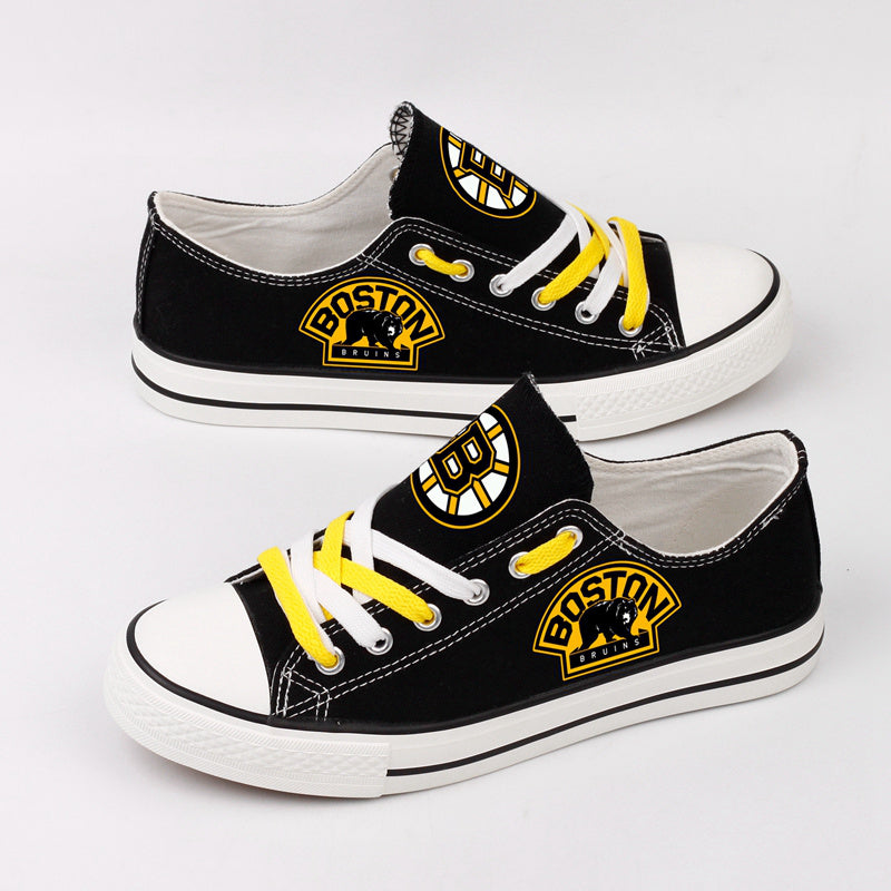 Boston Bruins Low Top Canvas Sport Sneakers Shoes For Men Women Fans