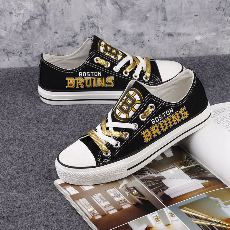 Boston Bruins Low Top Canvas Sport Sneakers Shoes For Men Women Fans