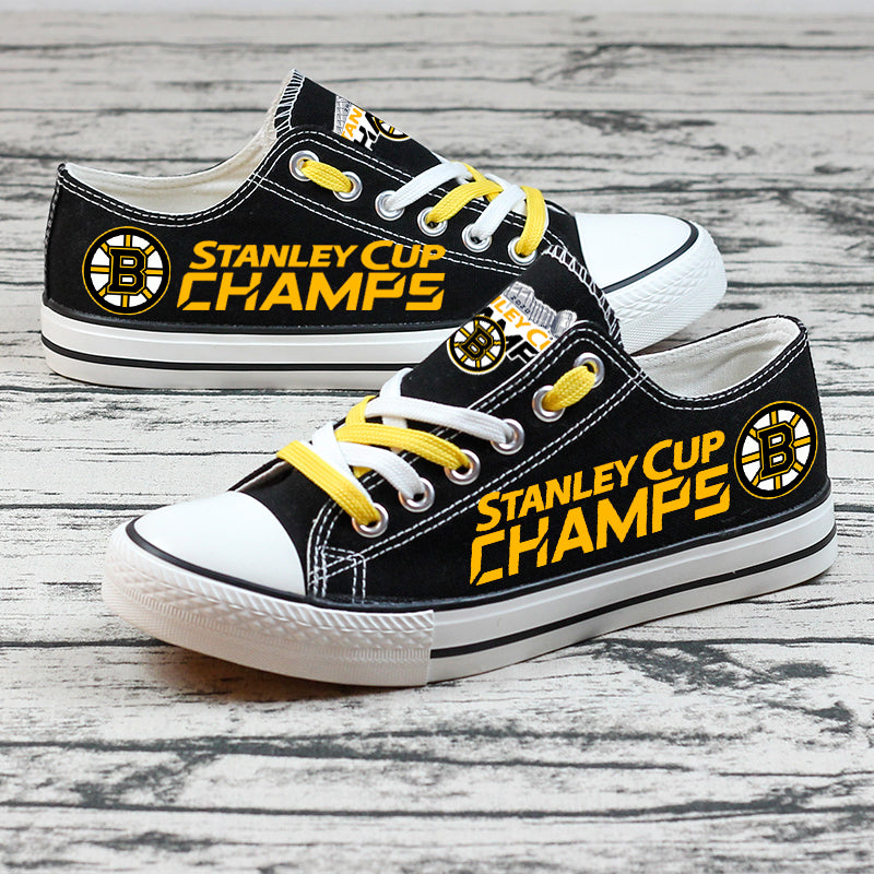 Boston Bruins Low Top Canvas Sport Sneakers Shoes For Men Women Fans