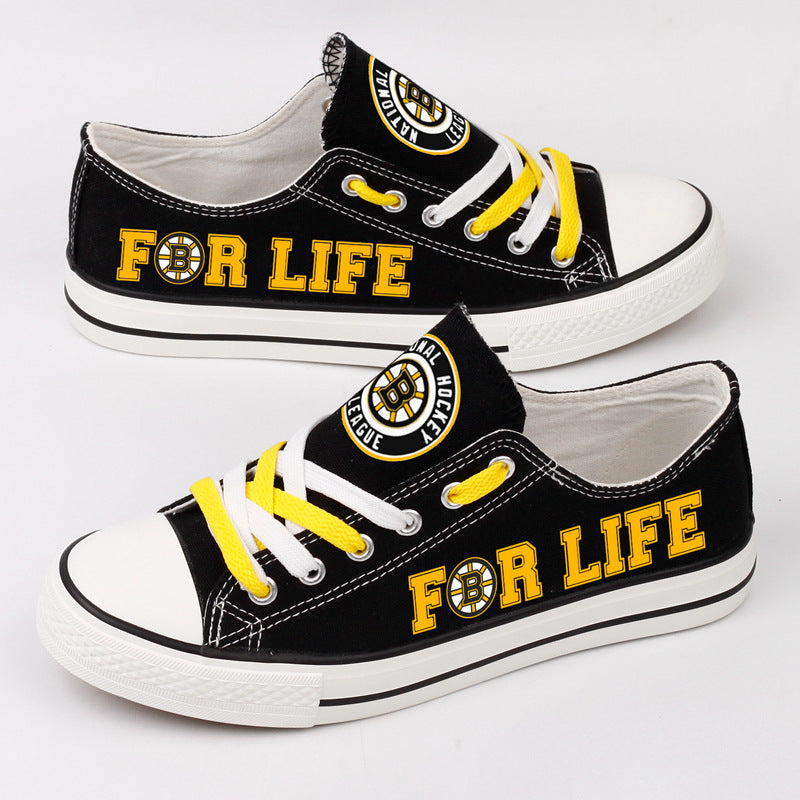 Boston Bruins Low Top Canvas Sport Sneakers Shoes For Men Women Fans
