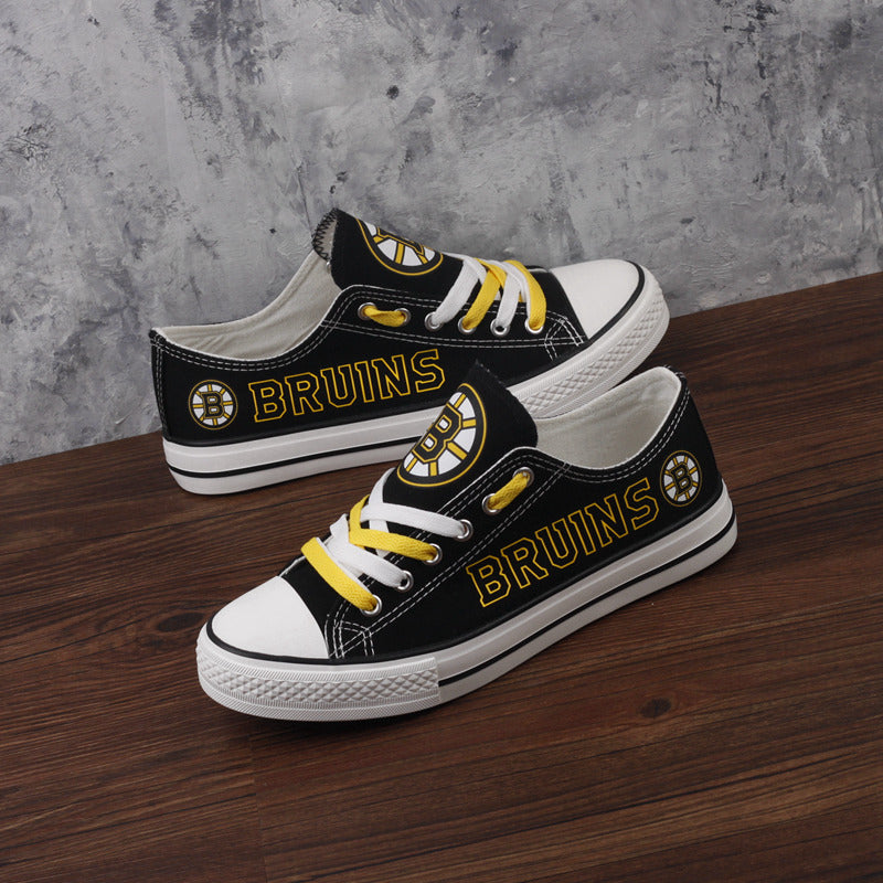 Boston Bruins Low Top Canvas Sport Sneakers Shoes For Men Women Fans