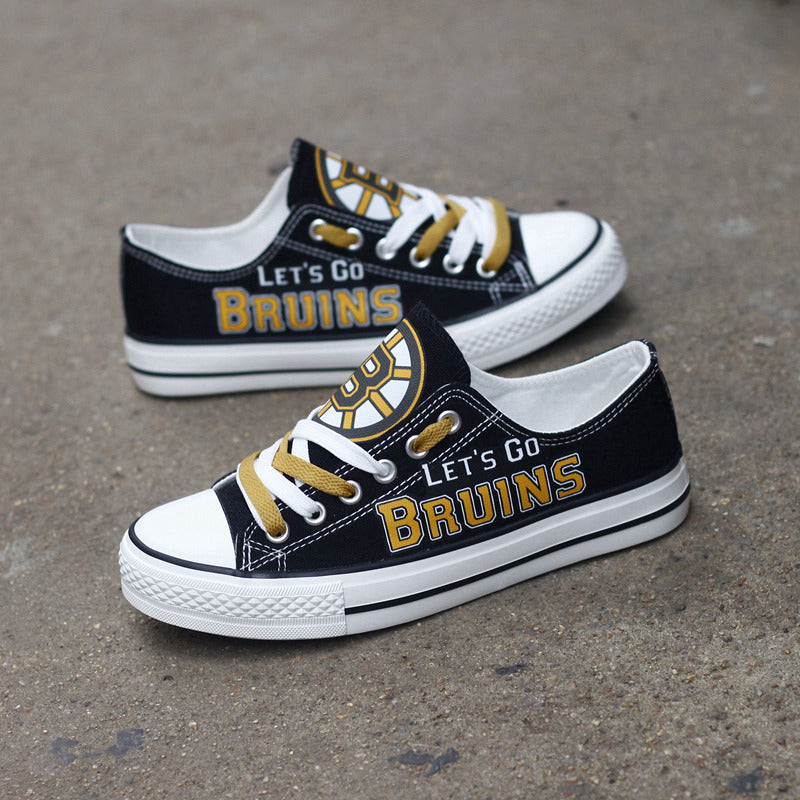 Boston Bruins Low Top Canvas Sport Sneakers Shoes For Men Women Fans