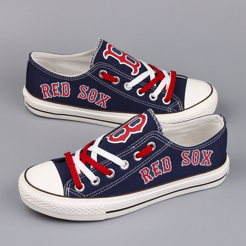 Boston Red Sox Limited Print Low Top Canvas Shoes Sport Sneakers For Men Women Fans