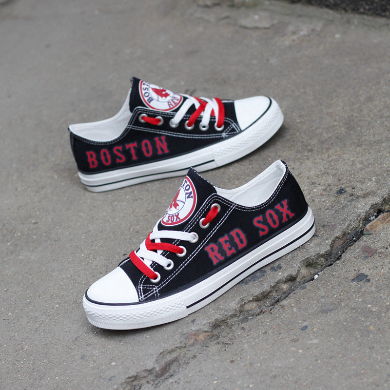 Boston Red Sox Limited Print Low Top Canvas Shoes Sport Sneakers For Men Women Fans