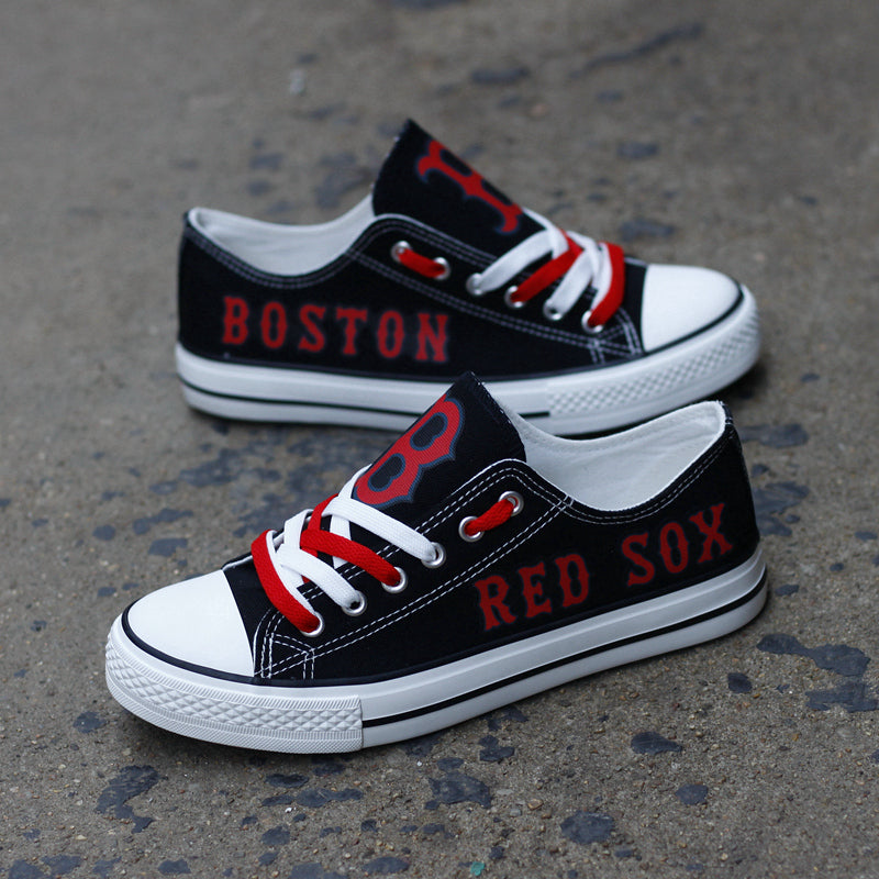 Boston Red Sox Limited Print Low Top Canvas Shoes Sport Sneakers For Men Women Fans