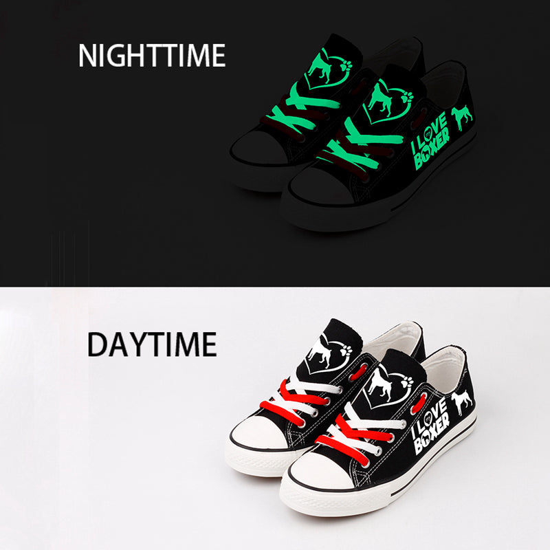 Boxer Dog Canvas Sneakers Shoes For Men Women Fans