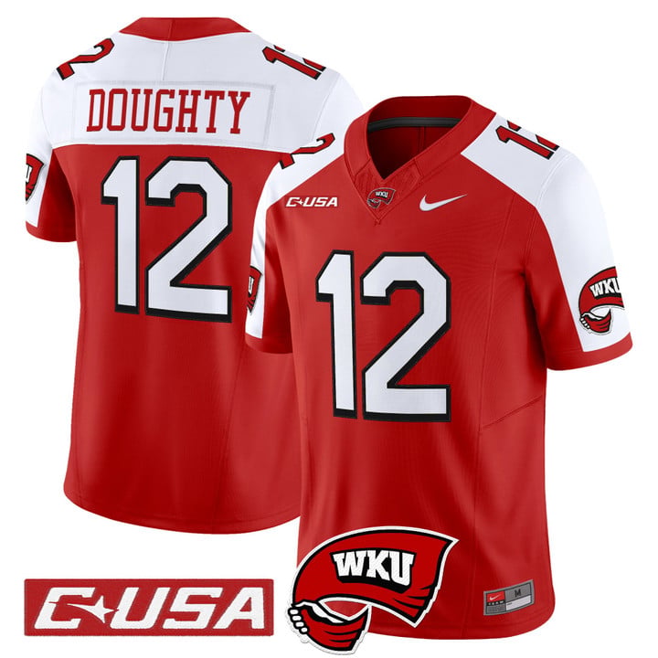 Brandon Doughty Jersey #12 Western Kentucky Hilltoppers 2025 Stitched