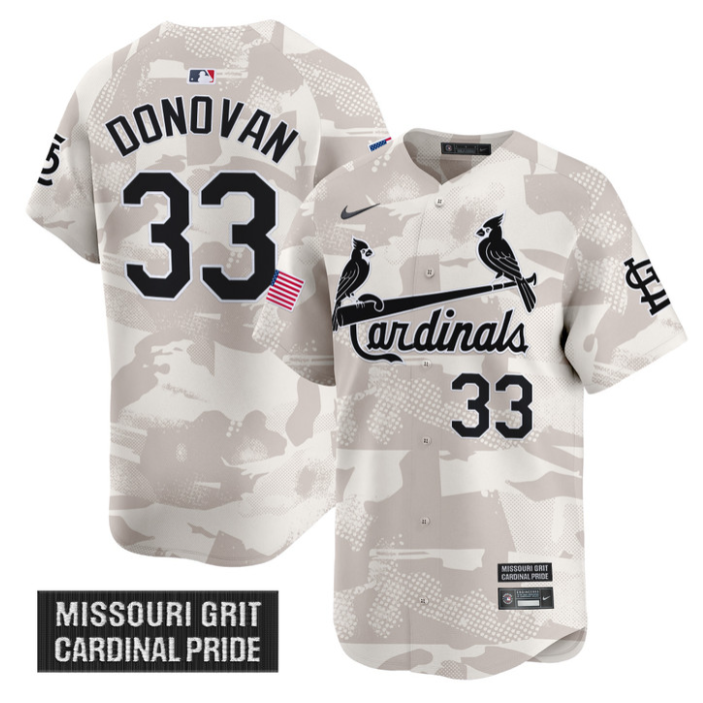Brendan Donovan Jersey #33 St. Louis Cardinals 2025 Armed Forces Day Vapor Stitched Camo
