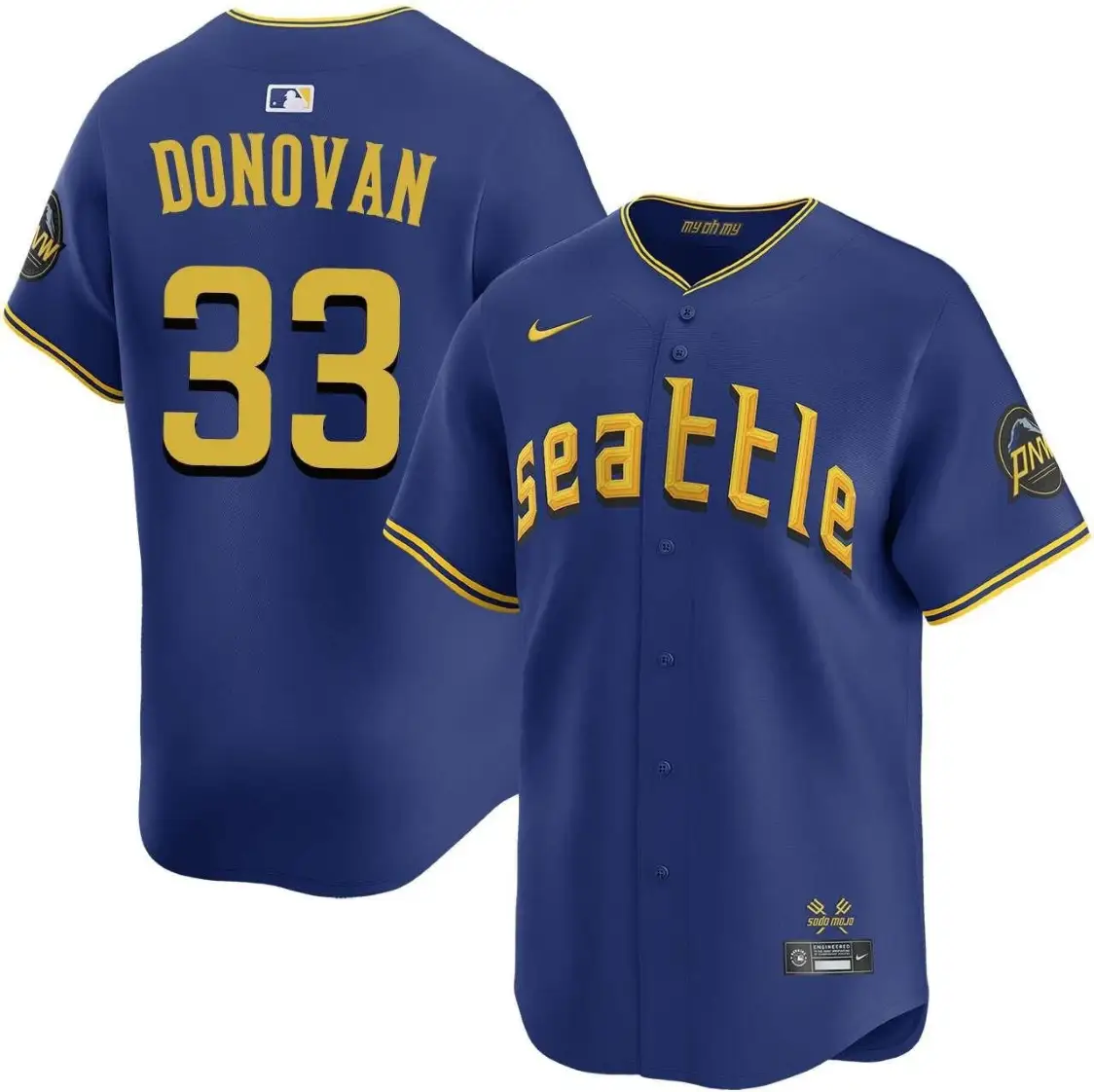 Brendan Donovan Jersey #33 Mariners Vapor Premier Limited All Stitched