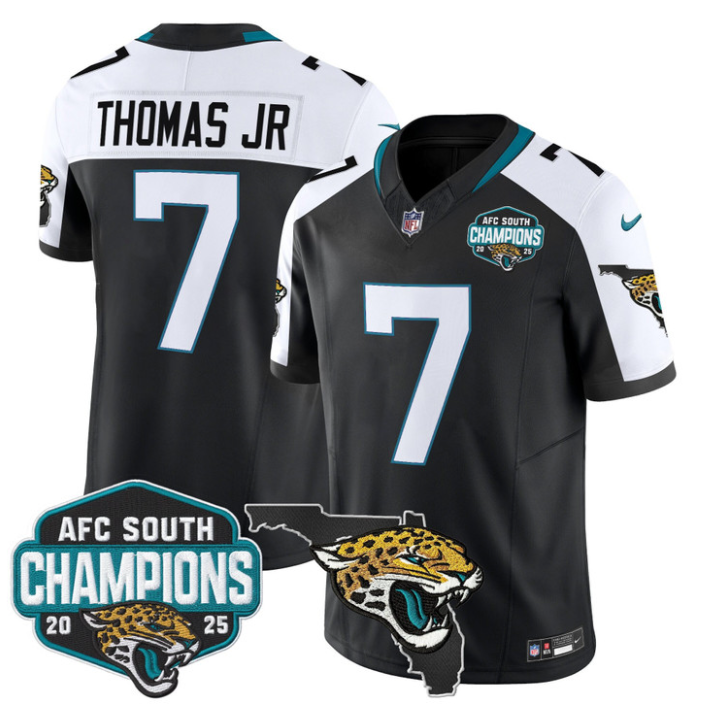 Brian Thomas Jr Jersey #7 AFC South Division Champions 2025 Florida Black Alternate
