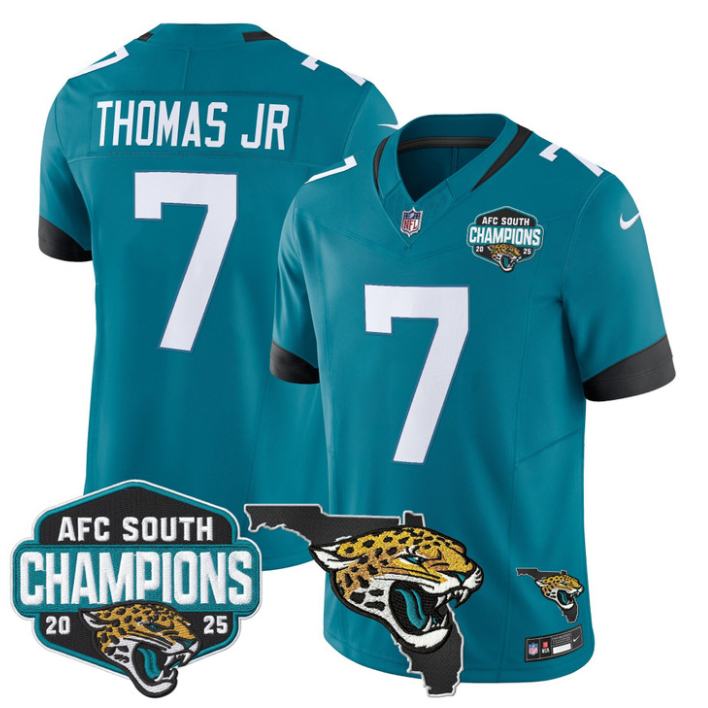 Brian Thomas Jr Jersey #7 AFC South Division Champions 2025 Florida Teal