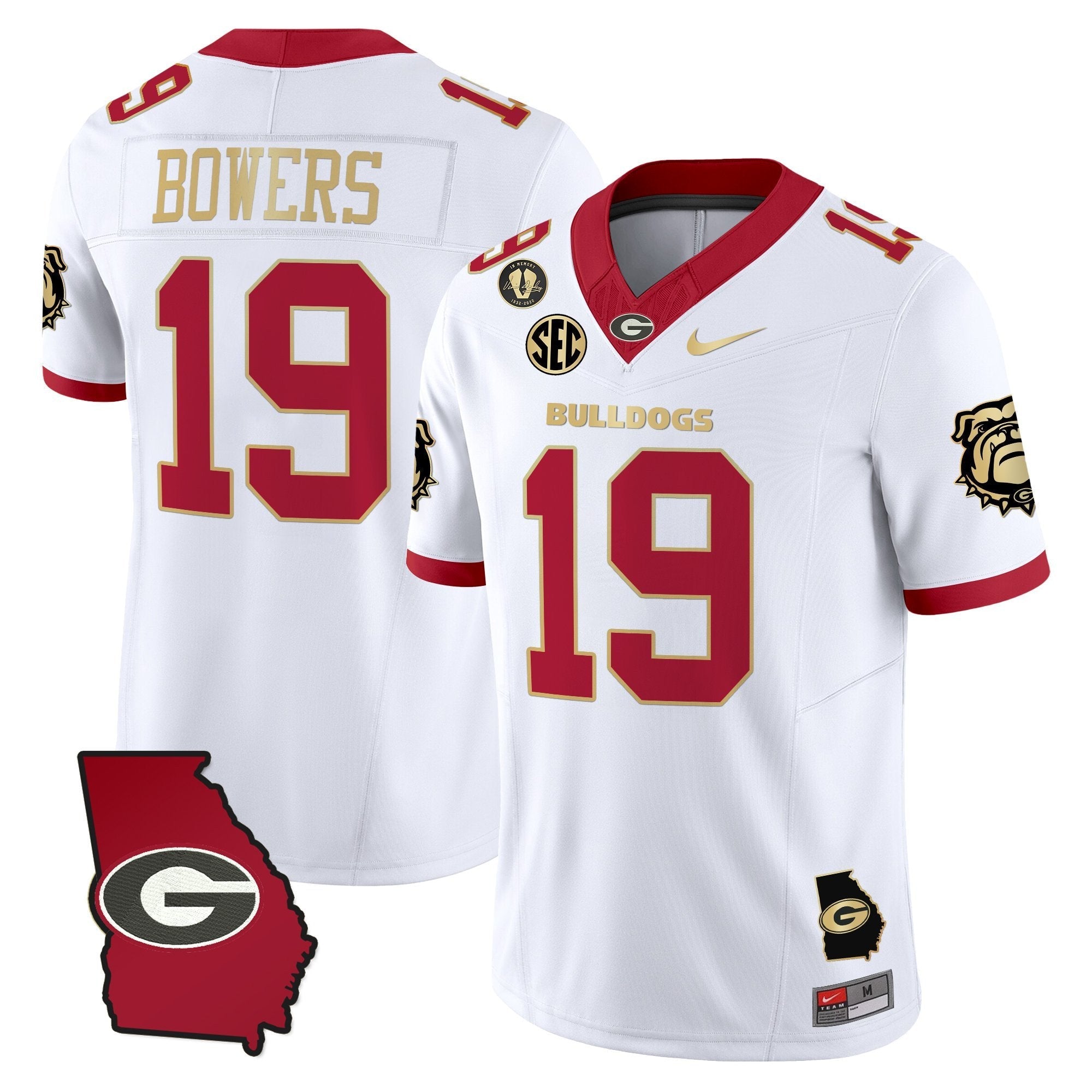 Dawg Jersey #706 Georgia Bulldogs 2025 Georgia Map, Vince Dooley Stitched Alternate