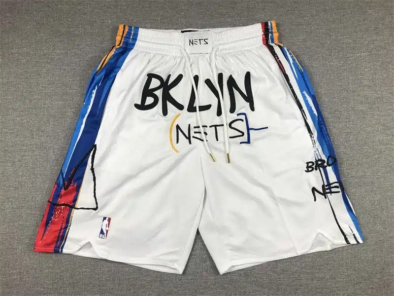 Brooklyn Nets 2023 White City Edition Shorts - Basketball Shorts Store