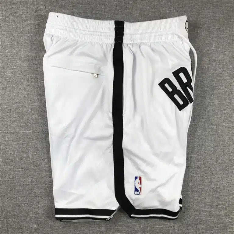 Brooklyn Nets Icon Swingman Shorts - White - Basketball Shorts Store