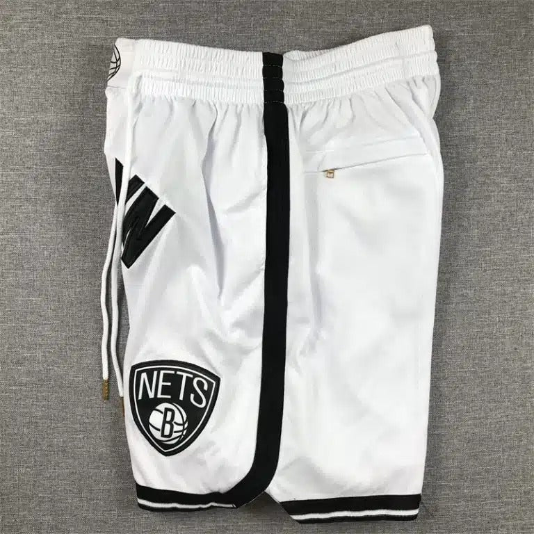 Brooklyn Nets Icon Swingman Shorts - White - Basketball Shorts Store