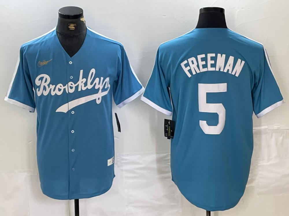 Brooklyn Dodgers Clayton Kershaw Light Blue Throwback Jersey