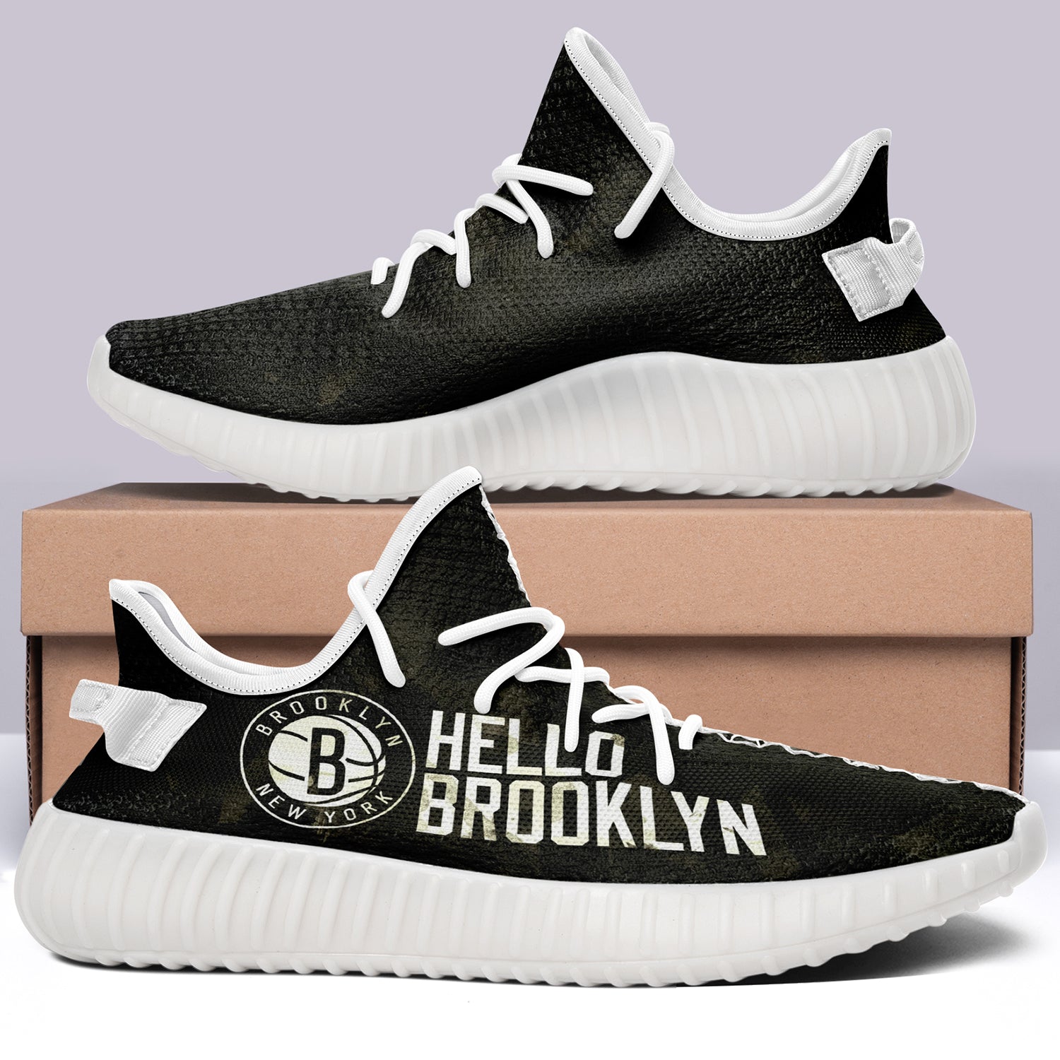 Brooklyn Nets NBA 350v Yeezy Sneakers For Men Women Fans