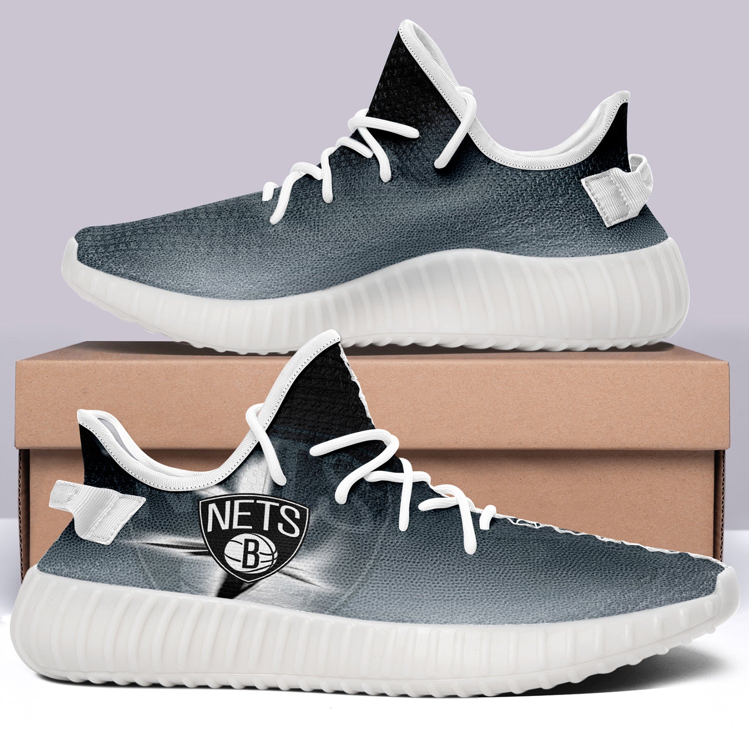 Brooklyn Nets NBA 350v Yeezy Sneakers For Men Women Fans