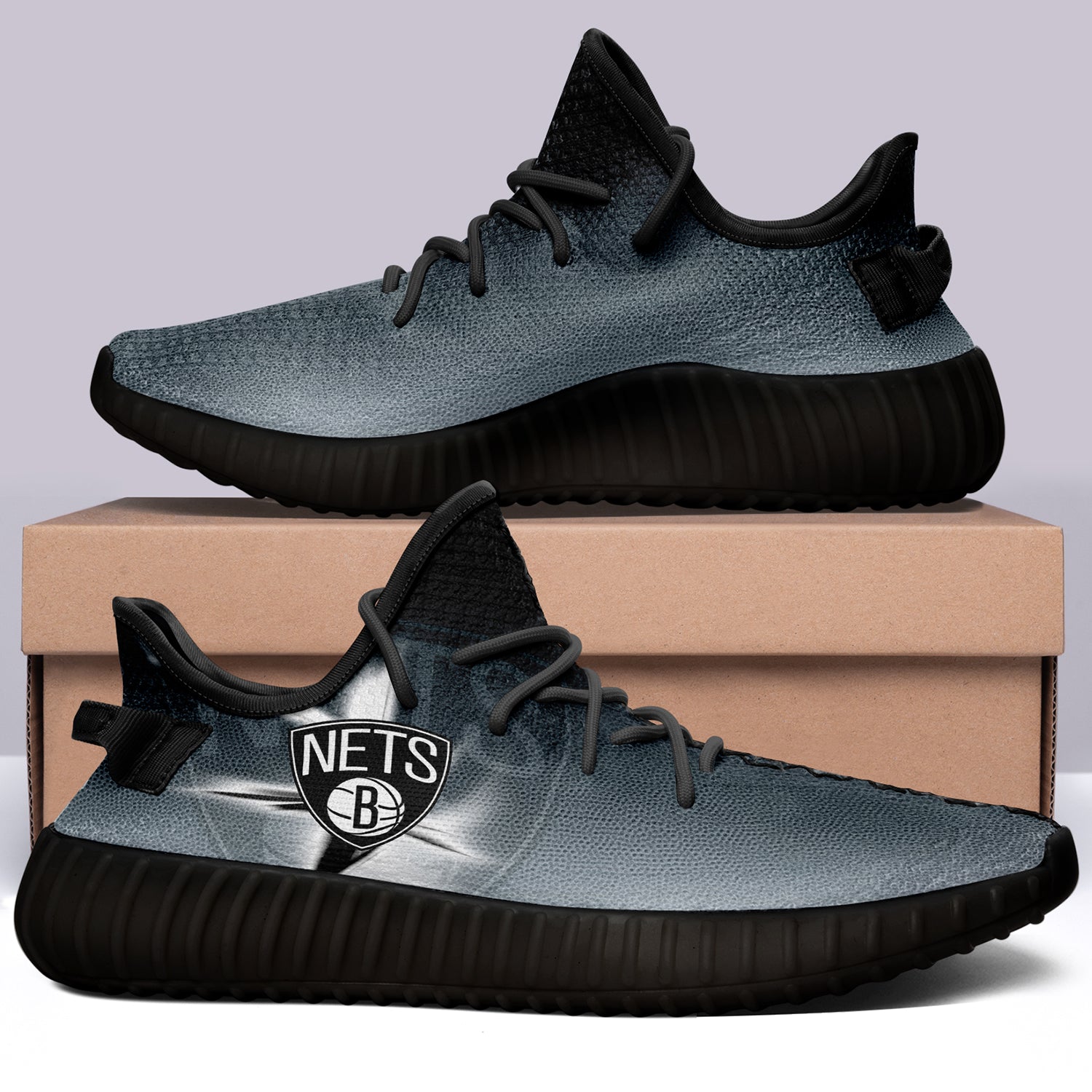 Brooklyn Nets NBA 350v Yeezy Sneakers For Men Women Fans