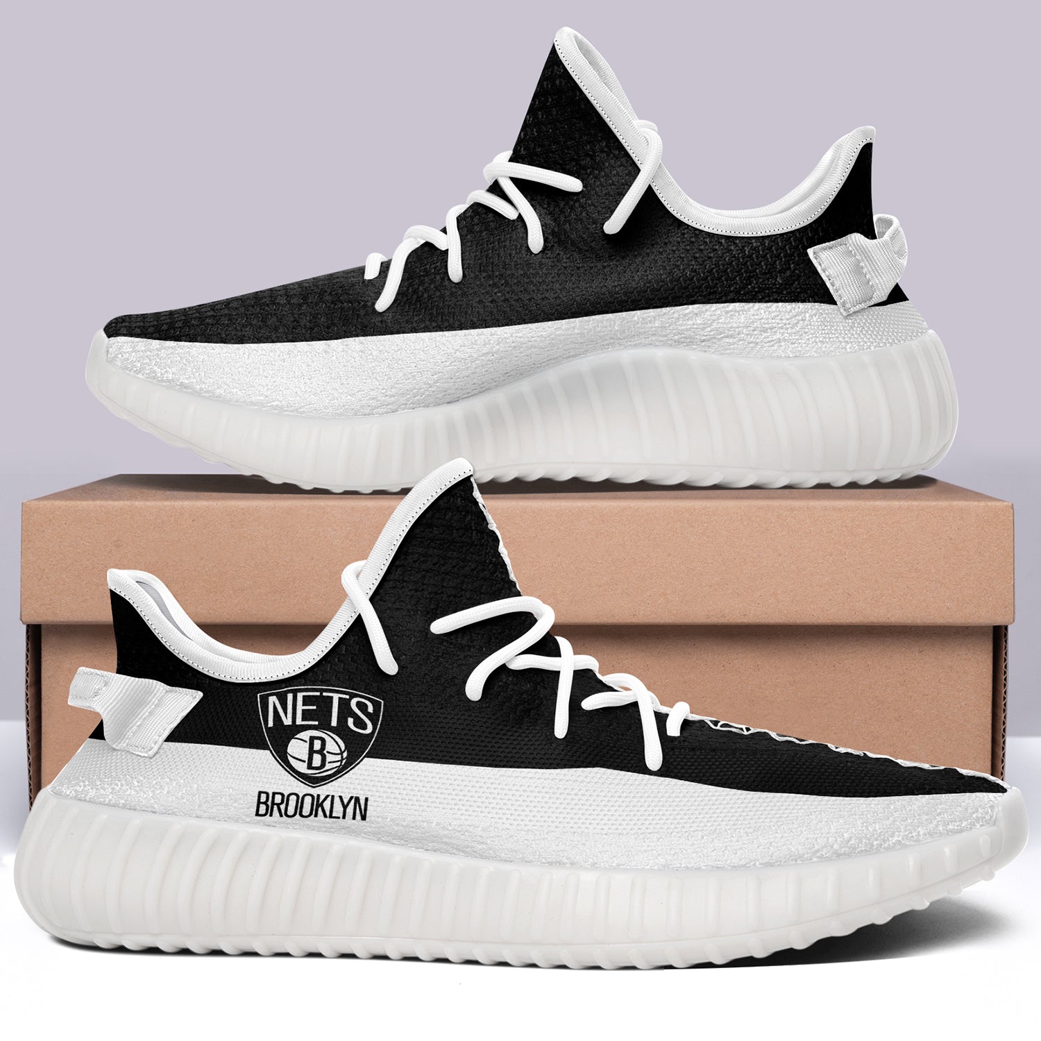 Brooklyn Nets NBA 350v Yeezy Sneakers For Men Women Fans