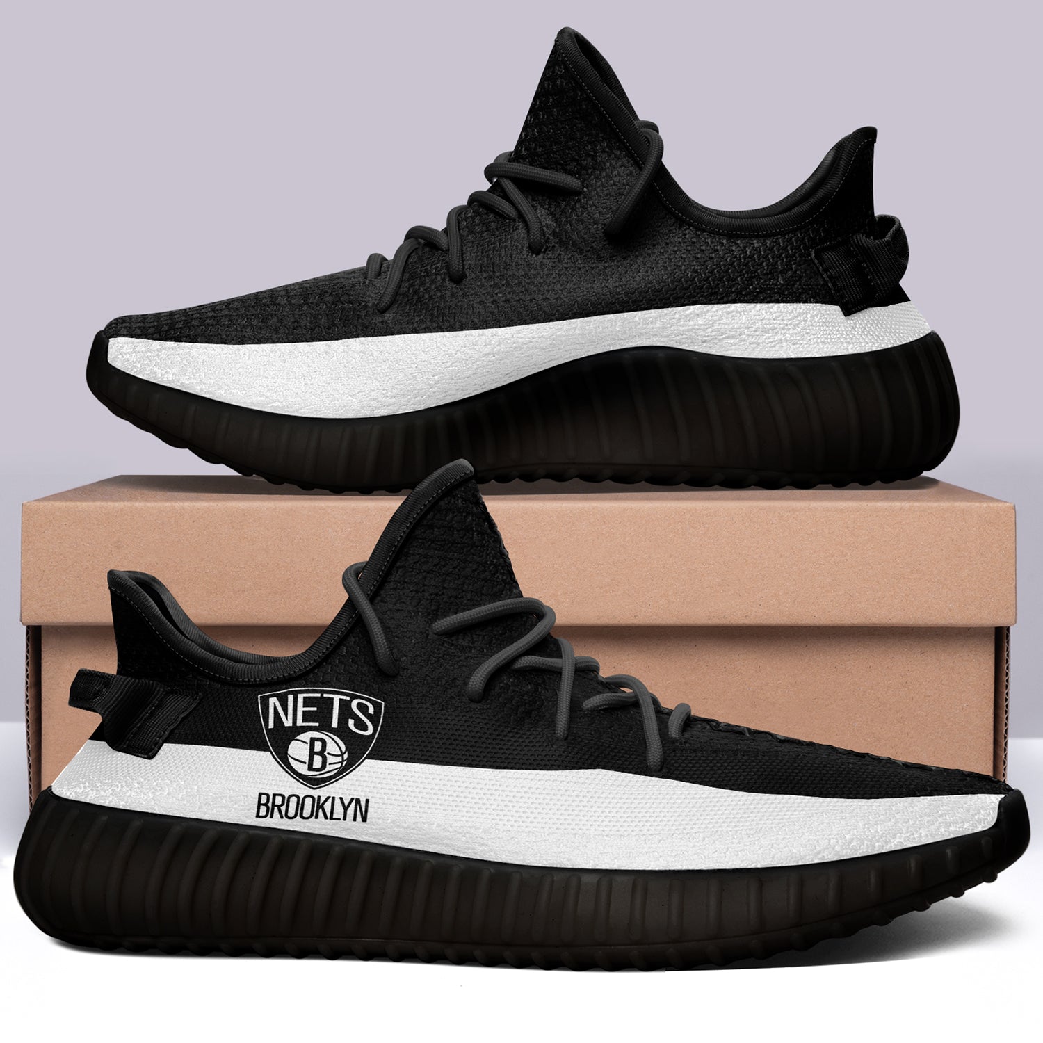 Brooklyn Nets NBA 350v Yeezy Sneakers For Men Women Fans
