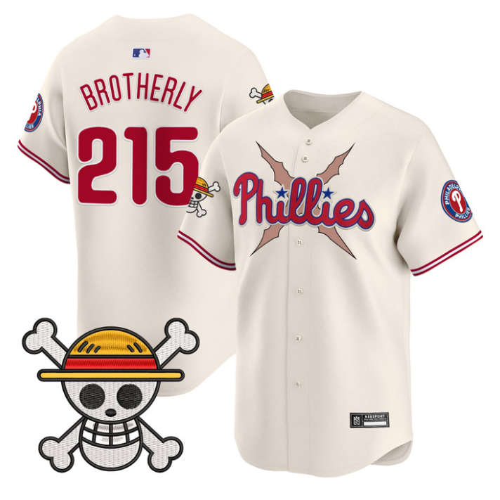 Brotherly Jersey #215 Philadelphia Phillies One Piece 2025 Stitched Cream