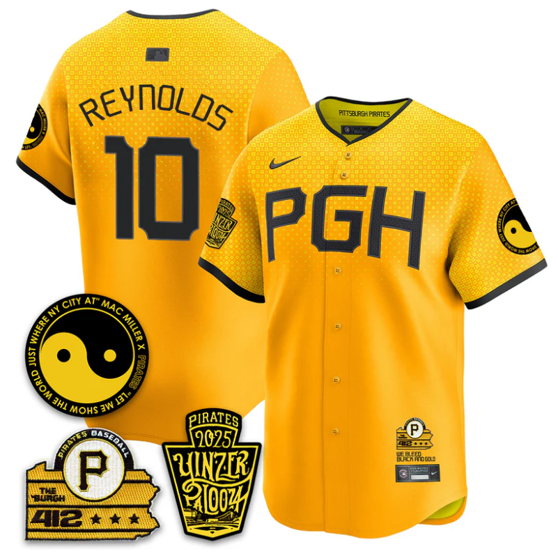 Bryan Reynolds Jersey #10 Pittsburgh Pirates Yinzerpalooza 2025 City Connect
