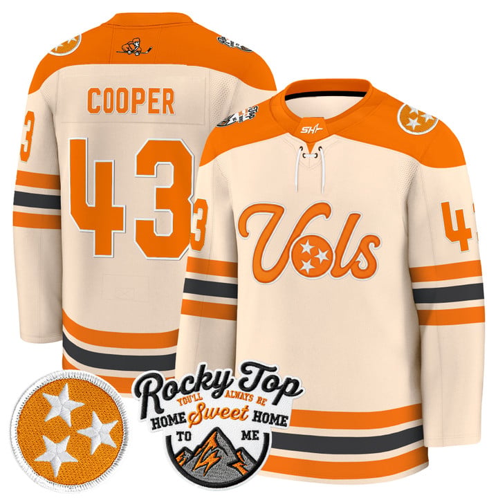 Bryce Cooper Jersey #43 Tennessee Volunteers 2025-26 Hockey Premium Stitched