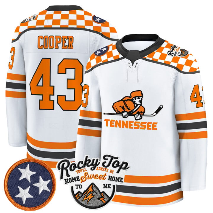 Bryce Cooper Jersey #43 Tennessee Volunteers 2025-26 Hockey Premium Stitched