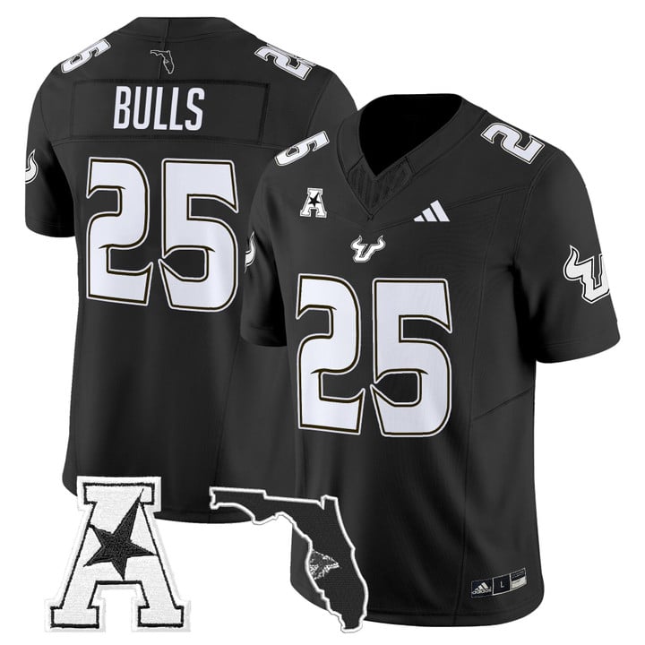 Bulls Jersey #25 South Florida Bulls 2025 Vapor Limited Stitched Black