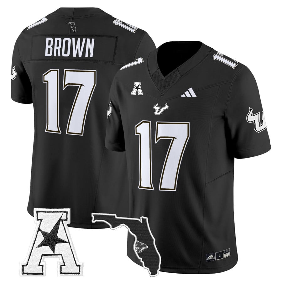 Byrum Brown Jersey #17 South Florida Bulls 2025 Vapor Limited Stitched Black